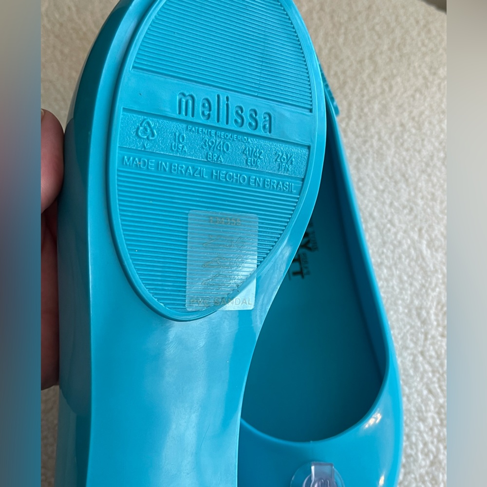 Melissa Jeremy Scott inflatable Aqua blue flats Moschino - Picture 5 of 6